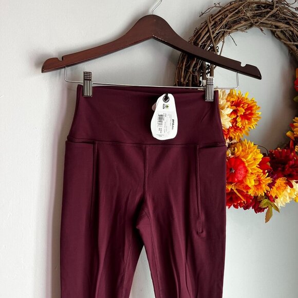 prAna LUXARA Womens High Rise Moisture Wicking Pocket Legging SMALL in FIG - Picture 2 of 8